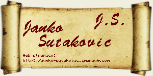 Janko Šutaković vizit kartica